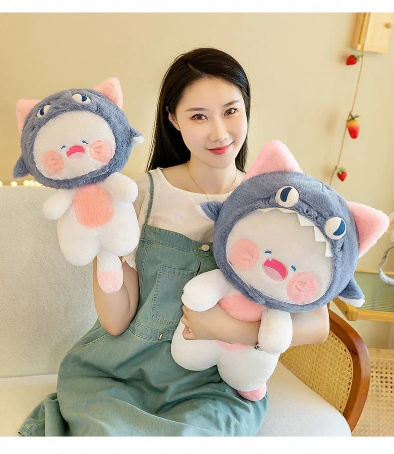 35/50 cm Divertente Gioia Simpatico Squalo Gatto Peluche Morbido Peluche Cuscino di Lettura per il Compleanno Cuscino Bambola Regalo Di Natale per I Bambini