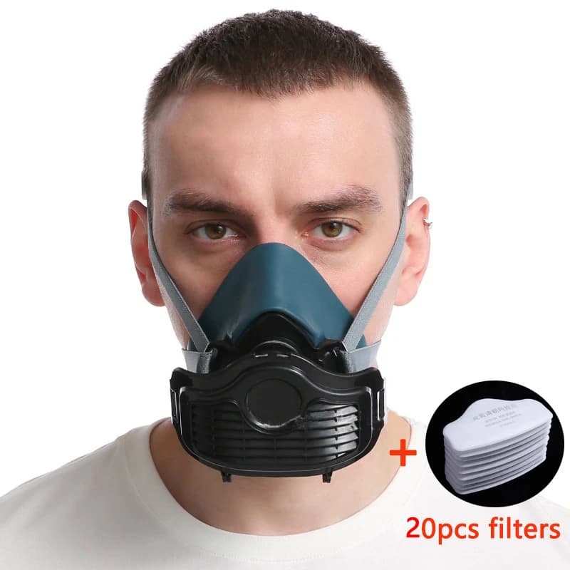 Maschera antipolvere in Silicone 8016 adatta per vernice Spray decorazione della casa respiratore antipolvere con filtro autoadescante maschera antipolvere