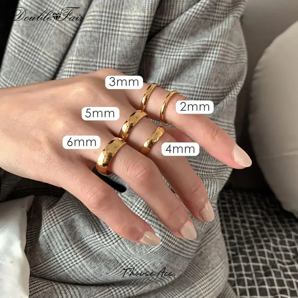 2/4/6/8MM Smooth Stainless Steel Couple Rings for Unisex Women Men All Size Thin & Width Promise Daily Chic Ring Jewelry KBR181