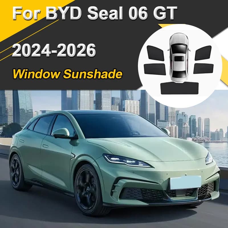 Auto Tende Da Sole Per BYD Seal 06 GT 2024 2025 2026 Tende Da Sole Isolamento termico Magnetico Visiera Maglia Finestra Tende Accessori Auto