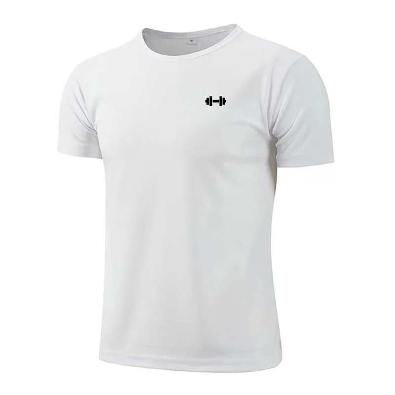 Men's Dumbbell Cotton T-shirt, casual sportswear, hipster, fashionable, activewear
