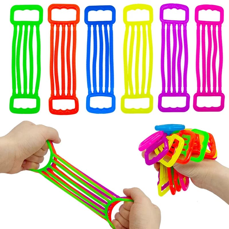 5PCS Corde elastiche Agitarsi Giocattoli Allenamento Forza del braccio Sollievo dallo stress Giocattolo sensoriale Ansia Corda elastica autistica per i bambini