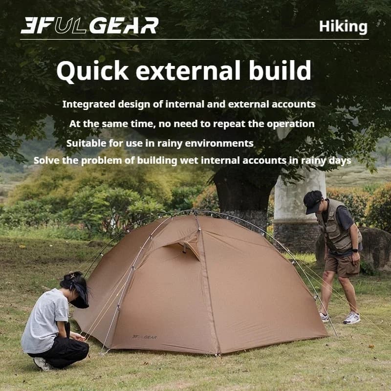 Tenda da campeggio 3F TAIJI3 3 persone 15D Nylon ultraleggero portatile da esterno Tenda da 3 4 stagioni Tende da arrampicata a doppio strato