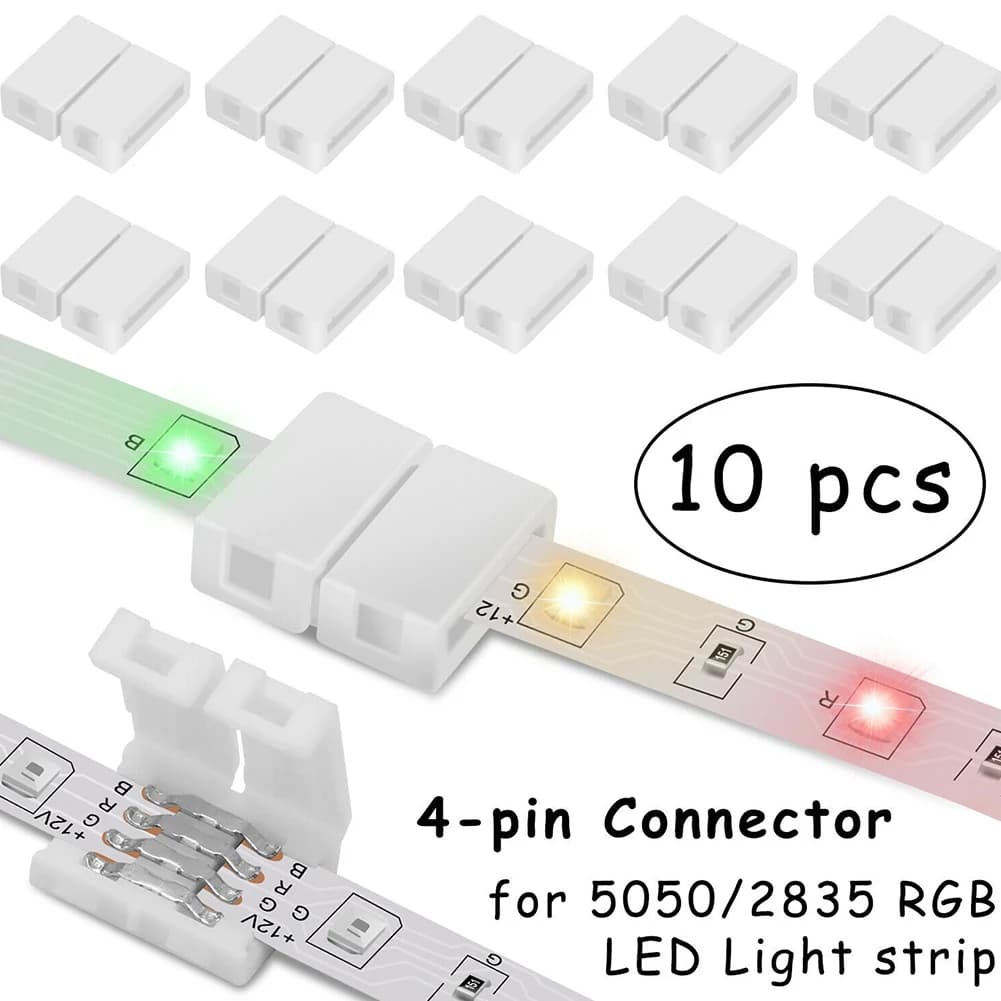 10 pz 4-pin 10mm L forma LED Strip connettore senza saldatura per 5050/3528 RGB Strip PCB nessuna striscia connettore angolare di saldatura