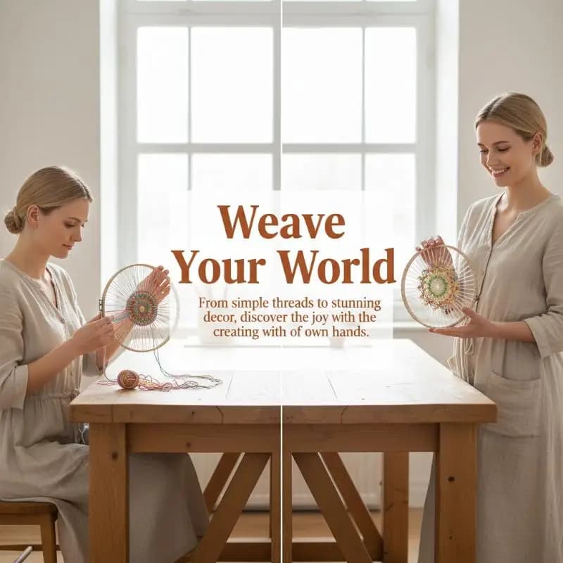 DIY Wooden Knitting Loom Round Hoops 1pc 2pcs Handmade Weaving Tools for Art Class Wall Hanging Crafts