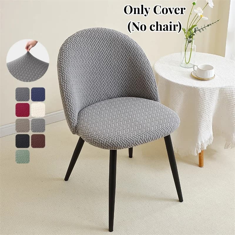 1/2 pezzi morbido jacquard fodera per sedia da pranzo curvo fodera per sedia a becco d'anatra copertura per sedile posteriore corto per soggiorno hotel matrimonio