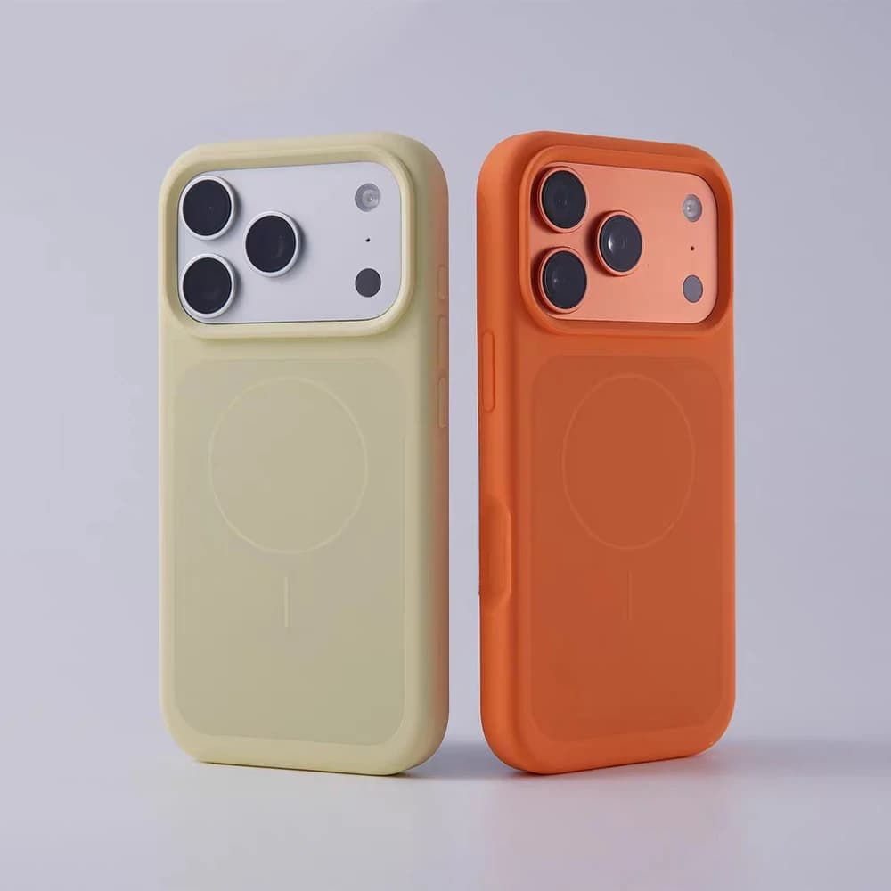 Custodia originale in silicone liquido di colore puro per custodia Magsafe per IPhone 17 Pro 17 Pro Max con finestra grande, sensazione di pelle, copertura antiurto