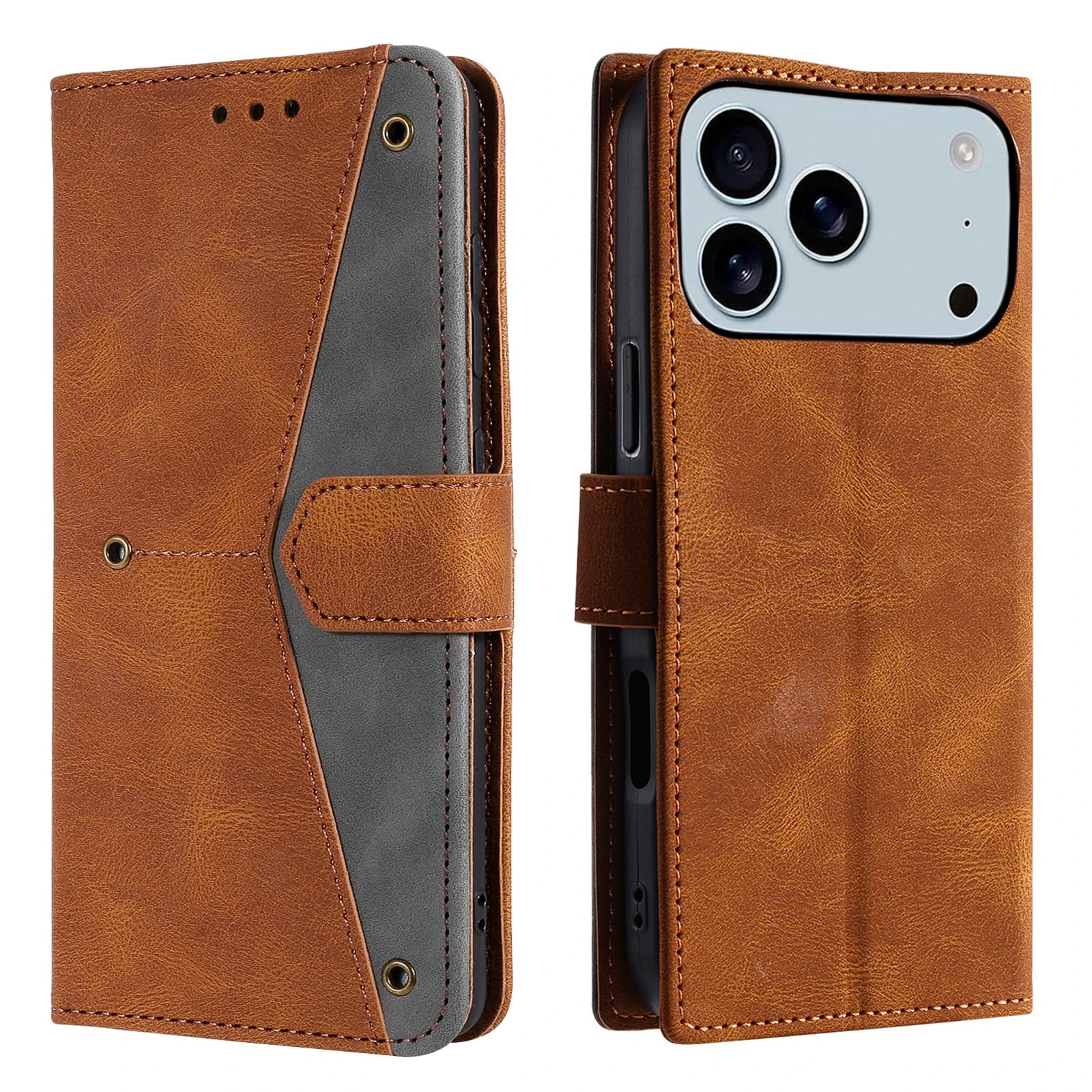 Flip Card Solt Custodia in pelle a portafoglio per iPhone 17 Pro Max 16 Plus 15 Plus 14 13 12 11 RFID Flip Bag Tasca con supporto con cinturino da polso