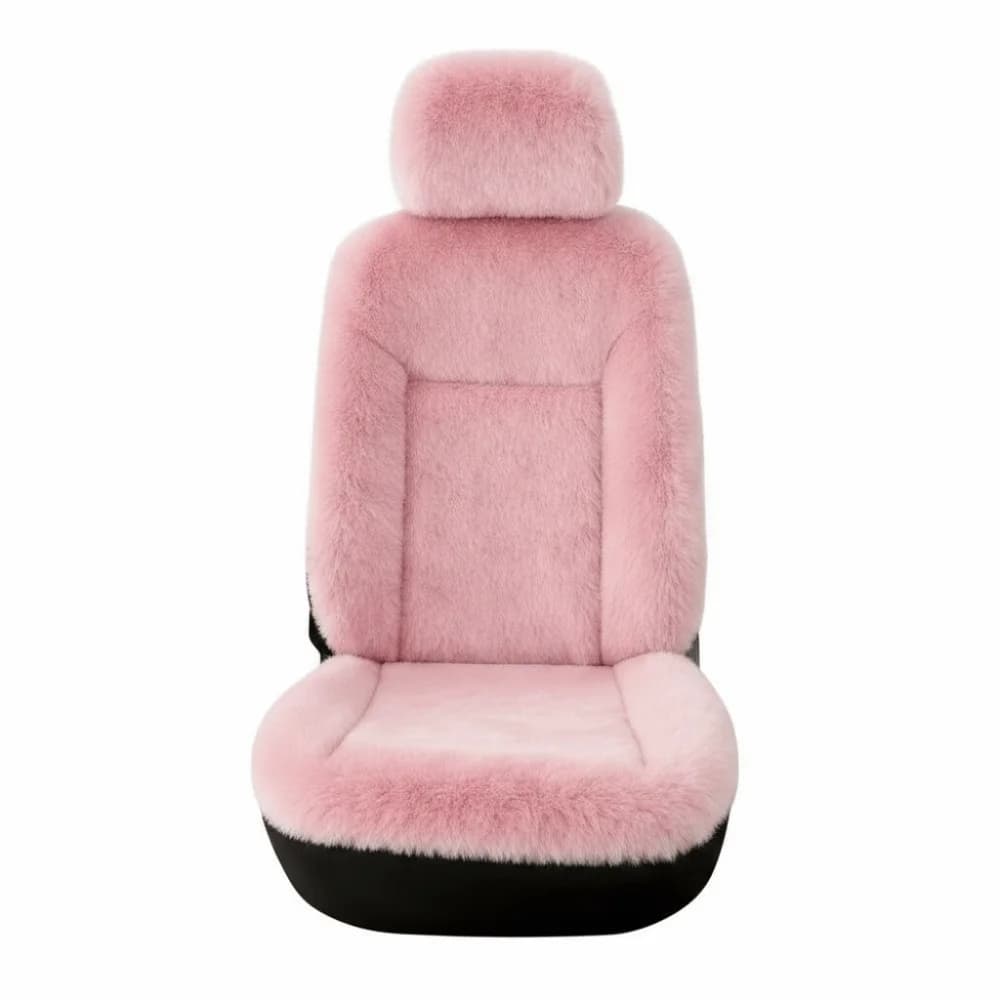 Plush Surface Winter Car Seat Cover Solid‑color Sponge Filling Plush Car Seat Cushion Multi-piece Kit Soft Plush