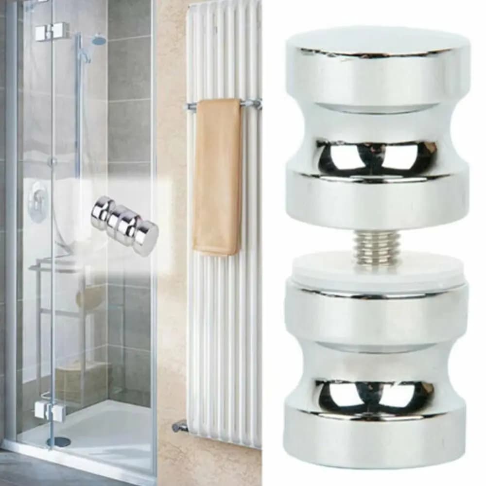 Maniglia per Porta in Acciaio Inox a Doppio Lato, Tirante Liscio per Box Doccia in Lega di Alluminio a Foro Singolo