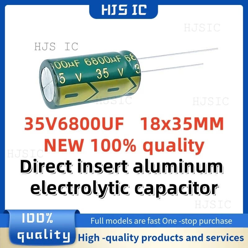 2-5-10PCS NEW 100% quality 35V6800UF 18x35MM 6800uf 35v 18*35MM 6800μF 35v 18X35MM aluminum electrolytic capacitor with direct insert