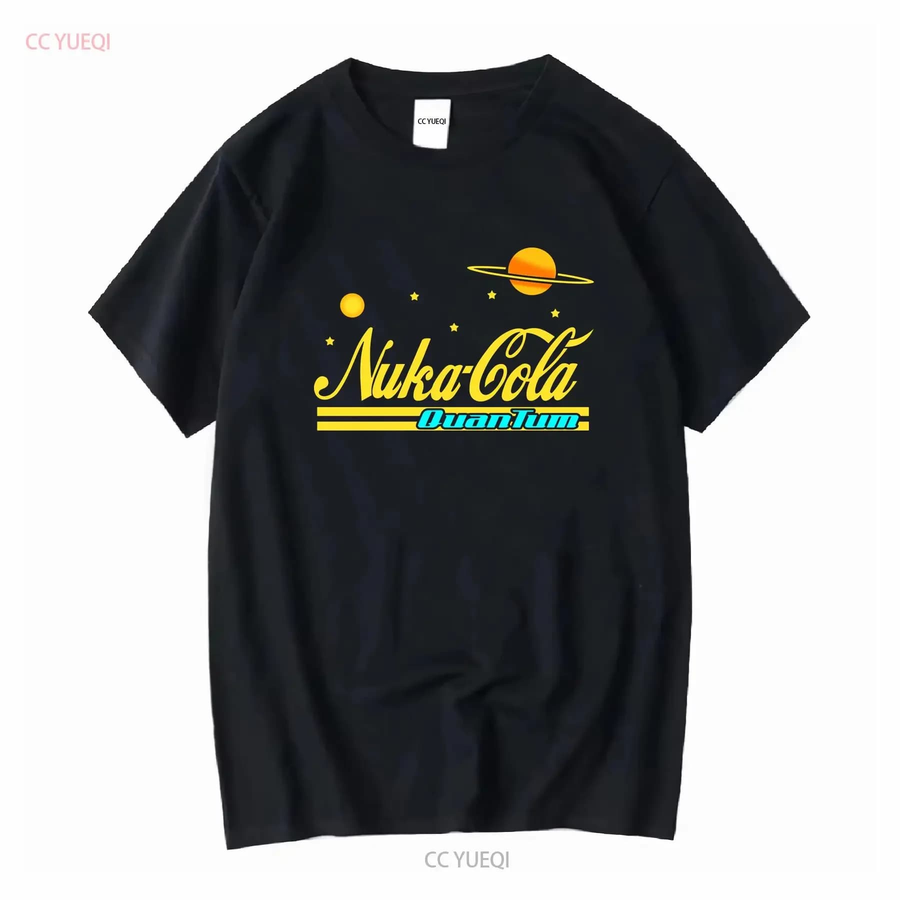 Nuova maglietta Nukacola Quantum Logo Classic da uomo nera taglia dalla S alla 5XL maniche lunghe vintage lavata versatile leggermente streetwear