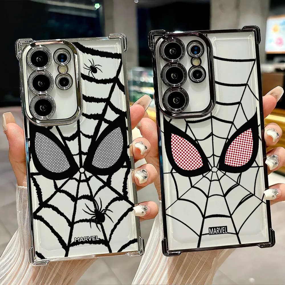 Custodia in silicone Marvel Spiderman per Samsung Galaxy S26 S25 S26 Ultra Edge S24 S23 S22 Plus S21 Ultra FE, morbida e antiurto
