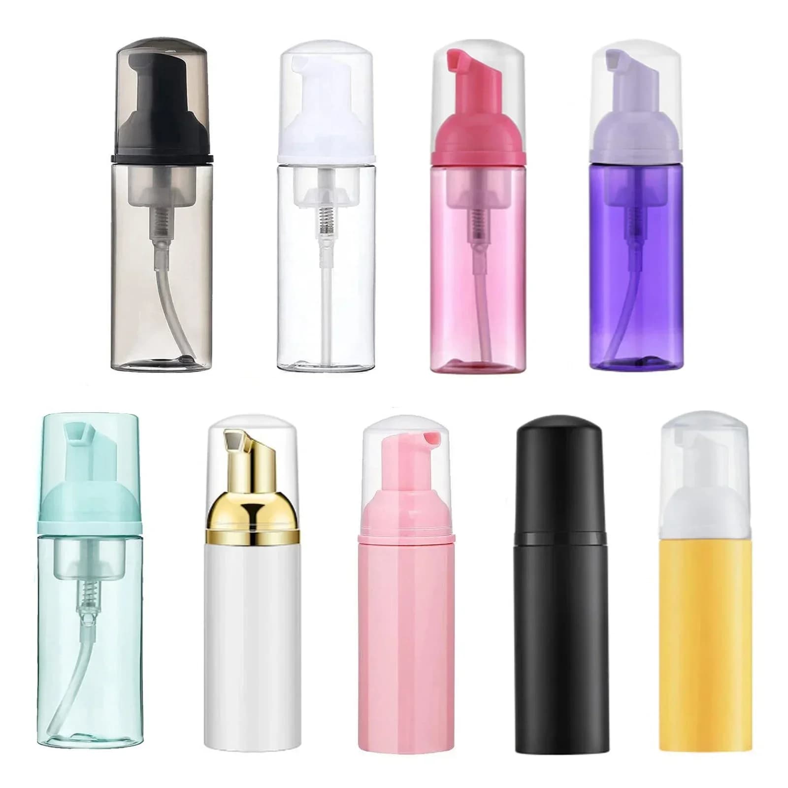 12 bottiglie di shampoo per ciglia con pompa in schiuma da viaggio da 2 once/60 ml per liquido disinfettante per le mani