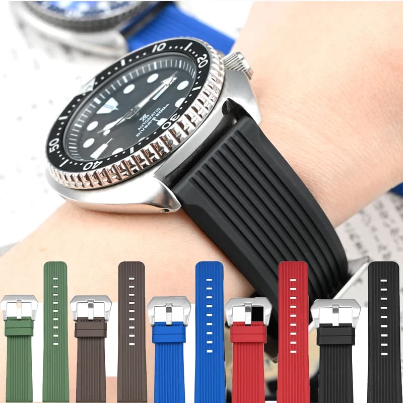 Premium Grade 20mm 22mm 24mm FKM Diving Rubber Strap for Rolex Water Ghost Panerai