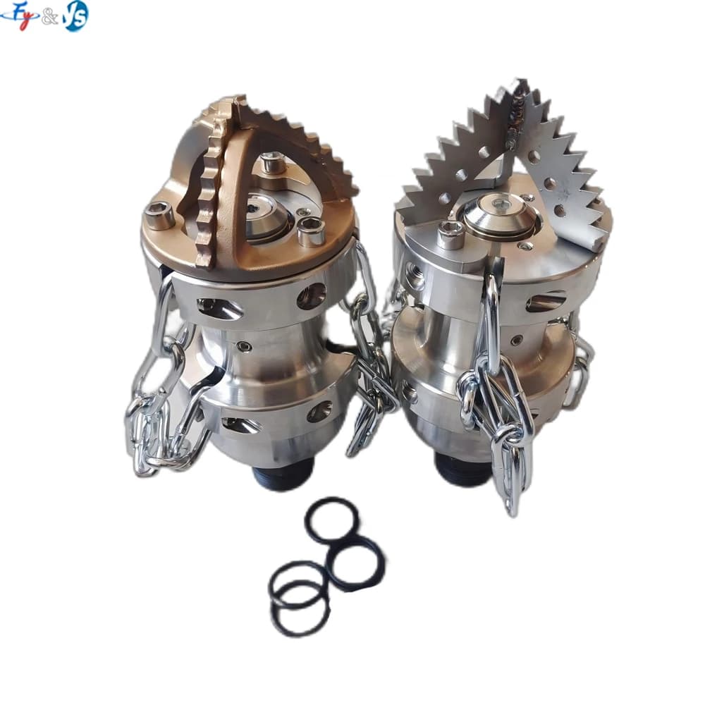 High Pressure Washer Sewer Jetter Nozzle Sewer Rotation Drain Cleaning Ceramic Nozzle Chain Pipeline Dredging Nozzle