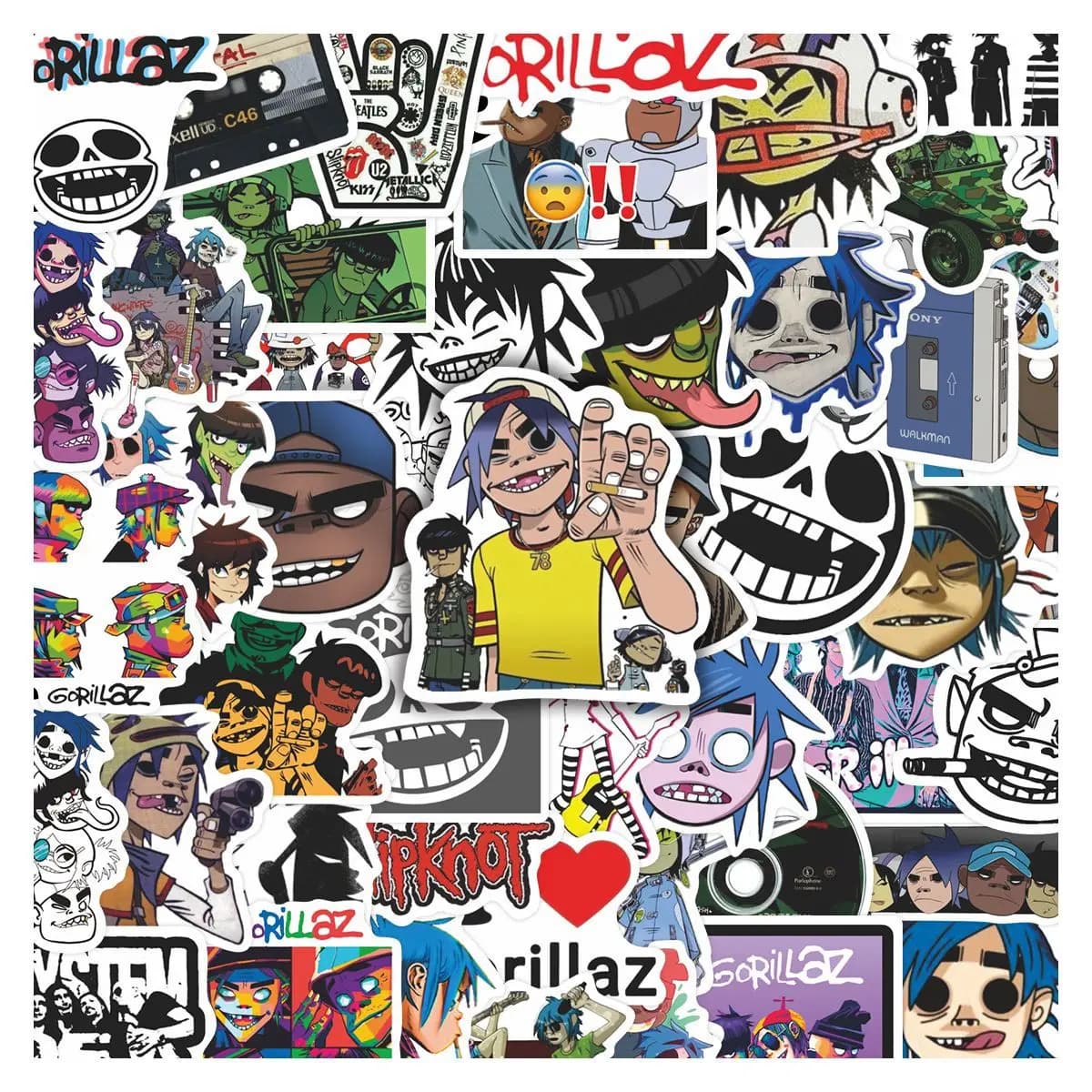 50 pezzi Gorillaz adesivi decalcomanie per telefono laptop valigia notebook skateboard adesivi impermeabili