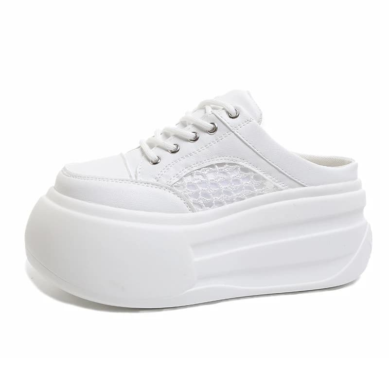 Women 7CM High Heels Chunky Slippers New Summer Females Lace Up Platform Sneakers Wedge Sandals Slides Shoes Zandalias De Mujer