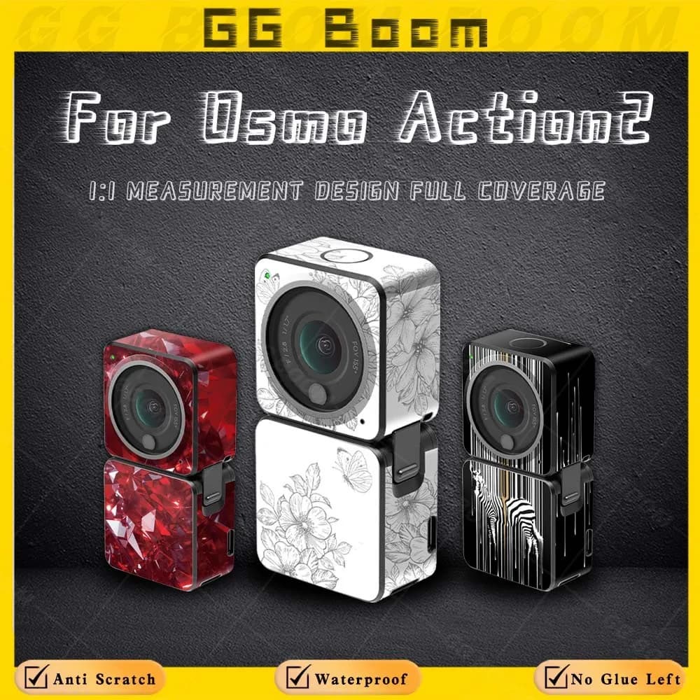 For OSMO Action 2 Stickers for Action Camera Decorative Protective Films Colorful PVC Stickers Anti-scratch waterproof