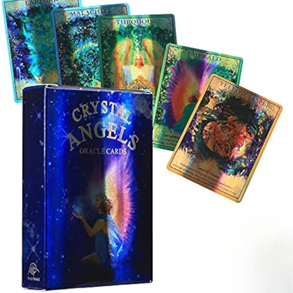 Carte laser Oracle Crystal Angels 44 carte 9,3 * 6,7 cm
