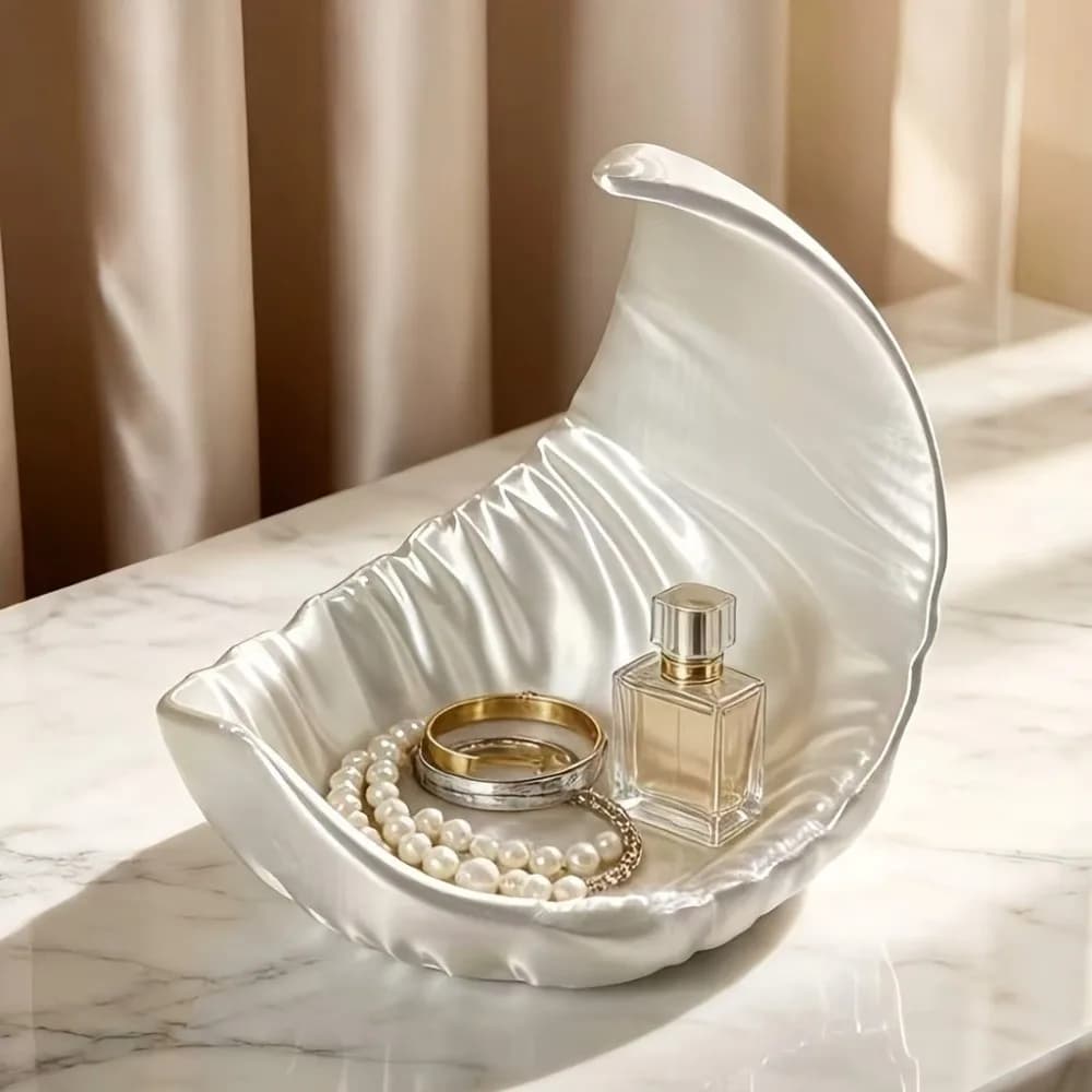Moon-Shaped Jewelry Storage Tray 3D Printed Nordic Style Decorative Plate Minimalist Space Saving Earrings Ring Display Dish