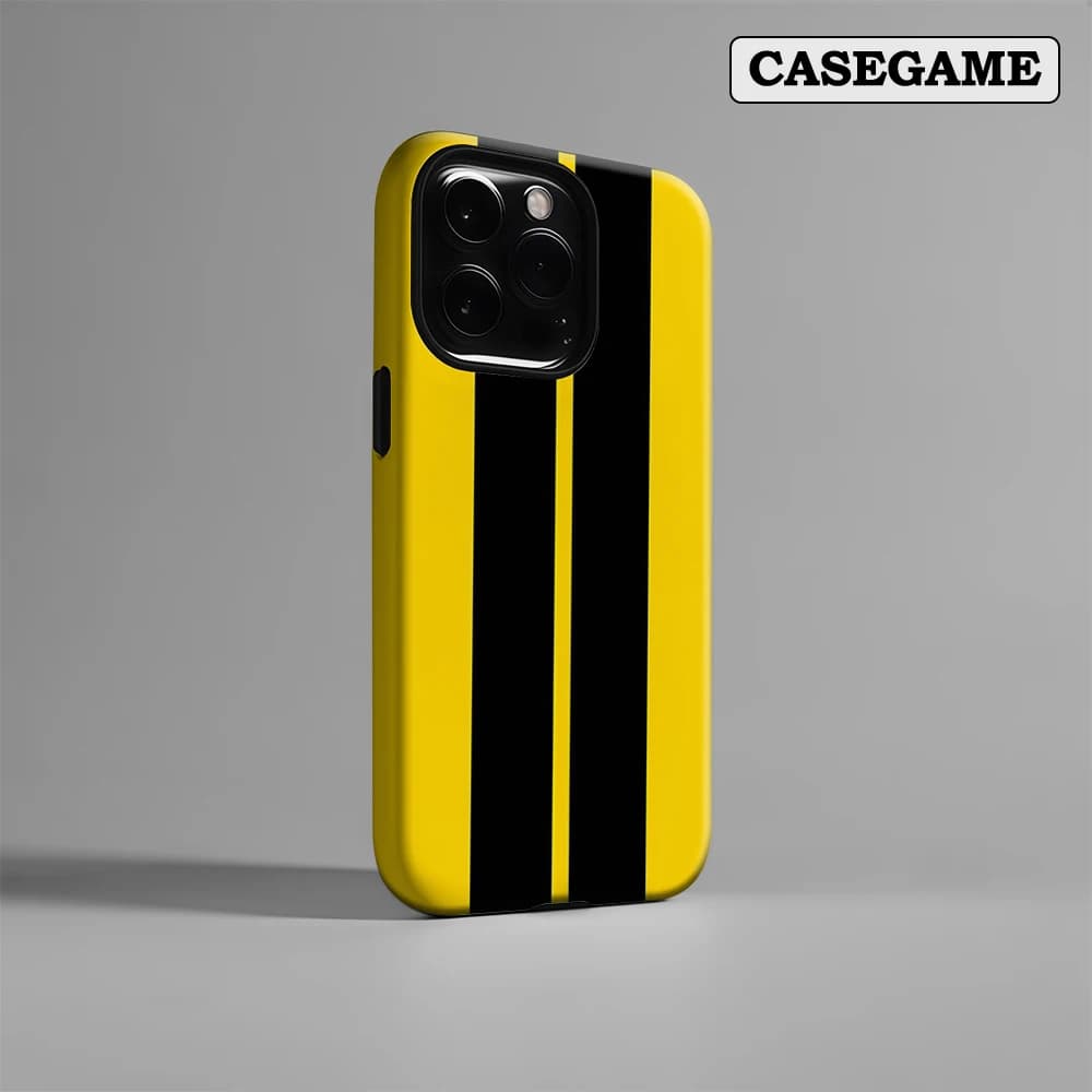 Custodia per telefono Must-Haves per IPhone17 con strisce verticali gialle nere per IPhone 17 16 15 14 13 12 Pro Max Plus Cover posteriore a doppio strato