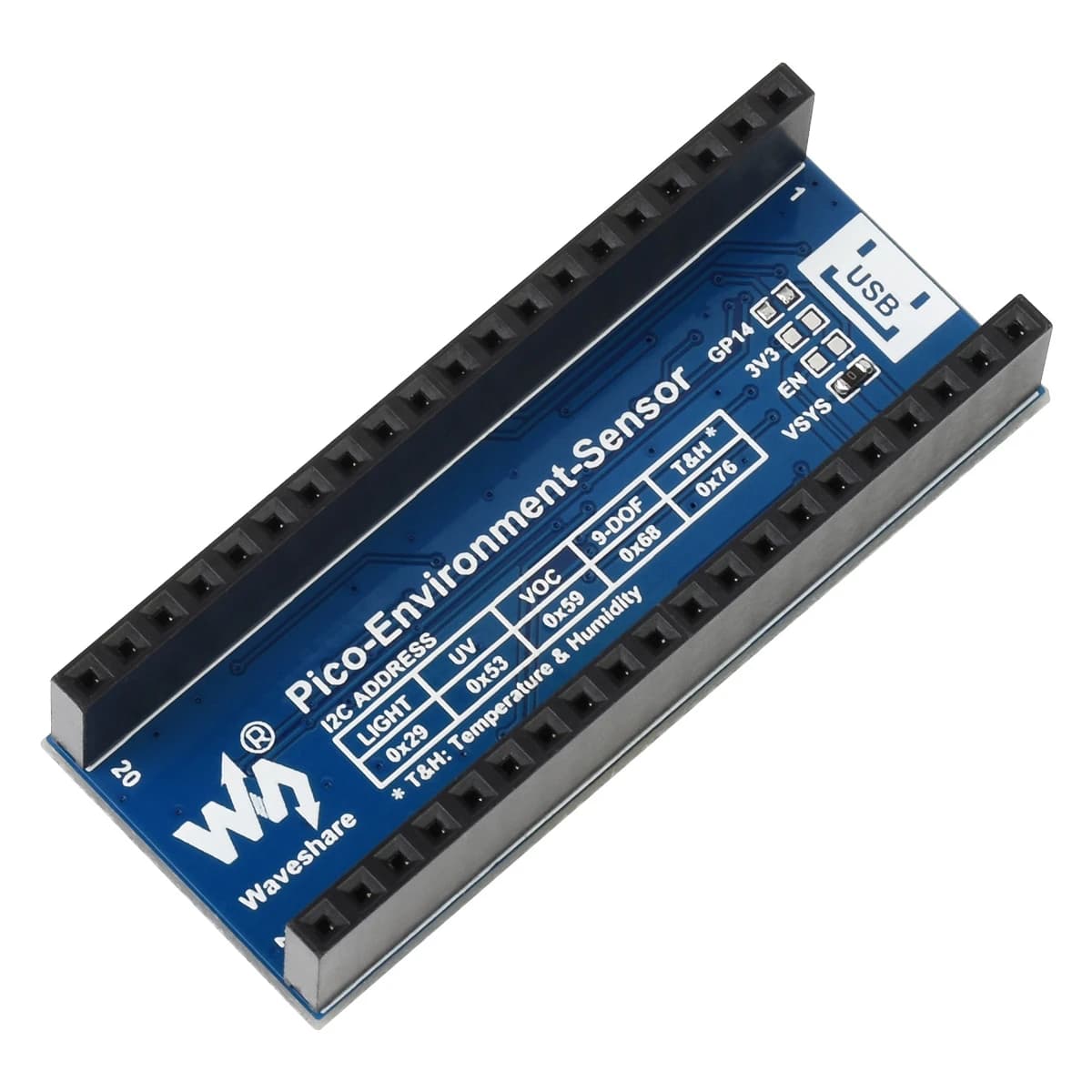 Modulo di espansione del modulo sensore ambientale bus Raspberry Pi Pico I2C di fabbrica