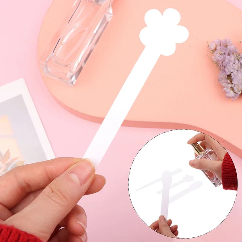 New·100pcs/lot Round Head Testing Aromatherapy Fragrance Perfume Essential Oils Test Tester Paper Strips Flower Shape·