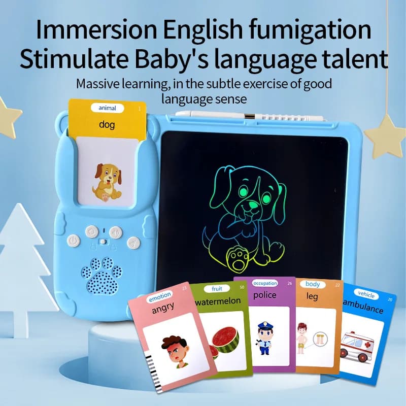 Schede flash parlanti Scrittura LCD Tablet Board Pad Giocattolo Apprendimento Educazione Prescolare Montessori Terapia vocale Autismo Giocattoli per bambini
