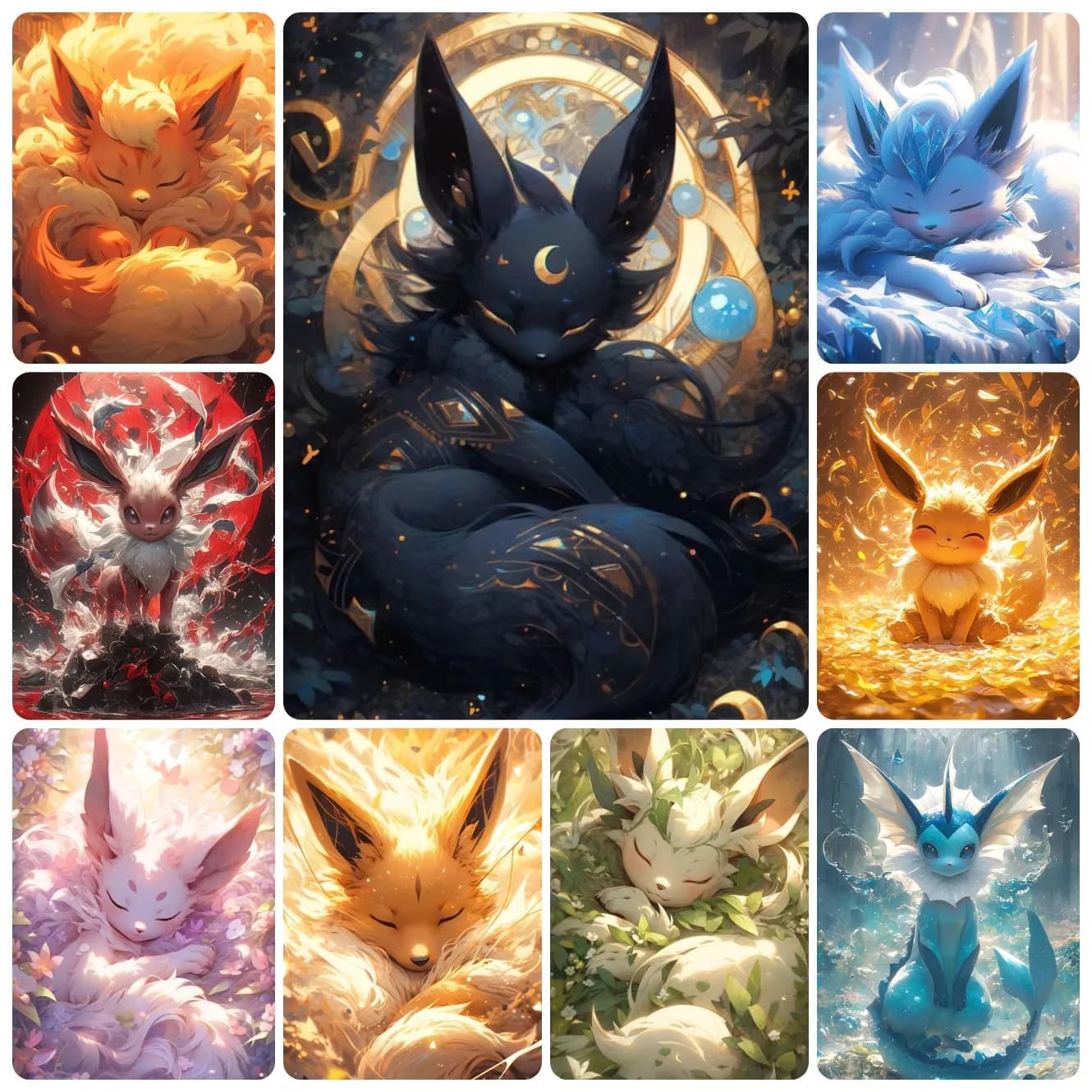 1000 Pezzi Puzzle per Adulti Anime Giapponese Pokemon Eevee, Puzzle Educativi Colorati Regali Decorazioni per la Casa
