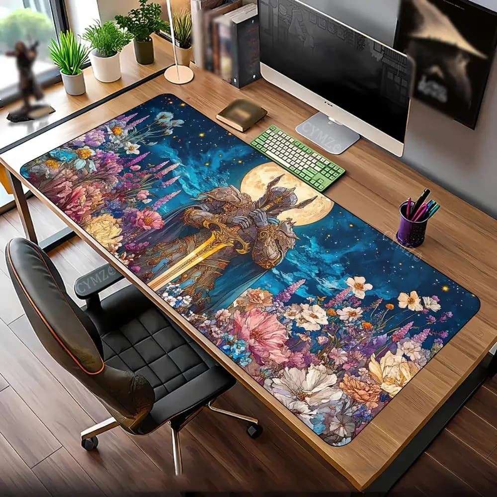 Magnifico cavaliere blindato grande tappetino per mouse da gioco tappetino da scrivania tappetini da gioco antiscivolo accessori per uffici durevoli tappetino per mouse tastiera