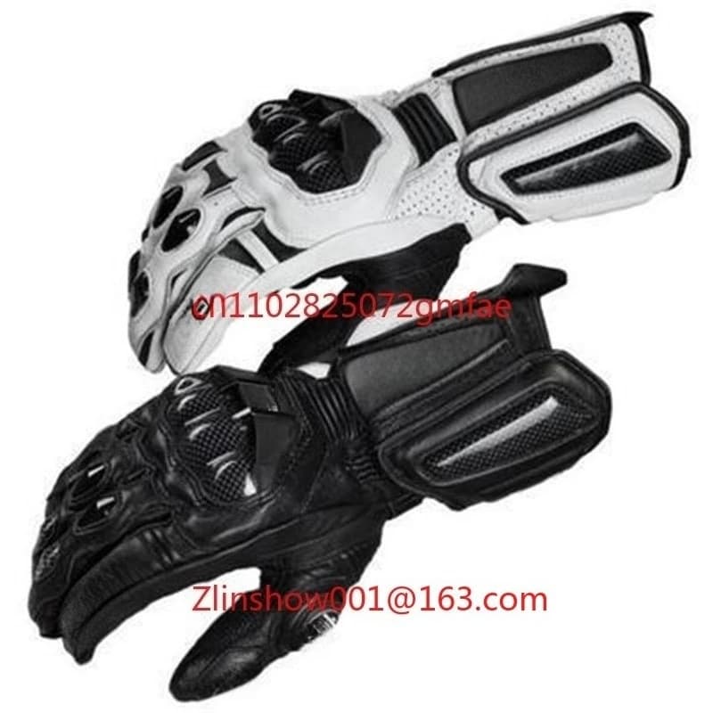 Guanti da moto in pelle da uomo Guanti da equitazione lunghi da moto Guanti invernali da moto con dita intere in fibra di carbonio