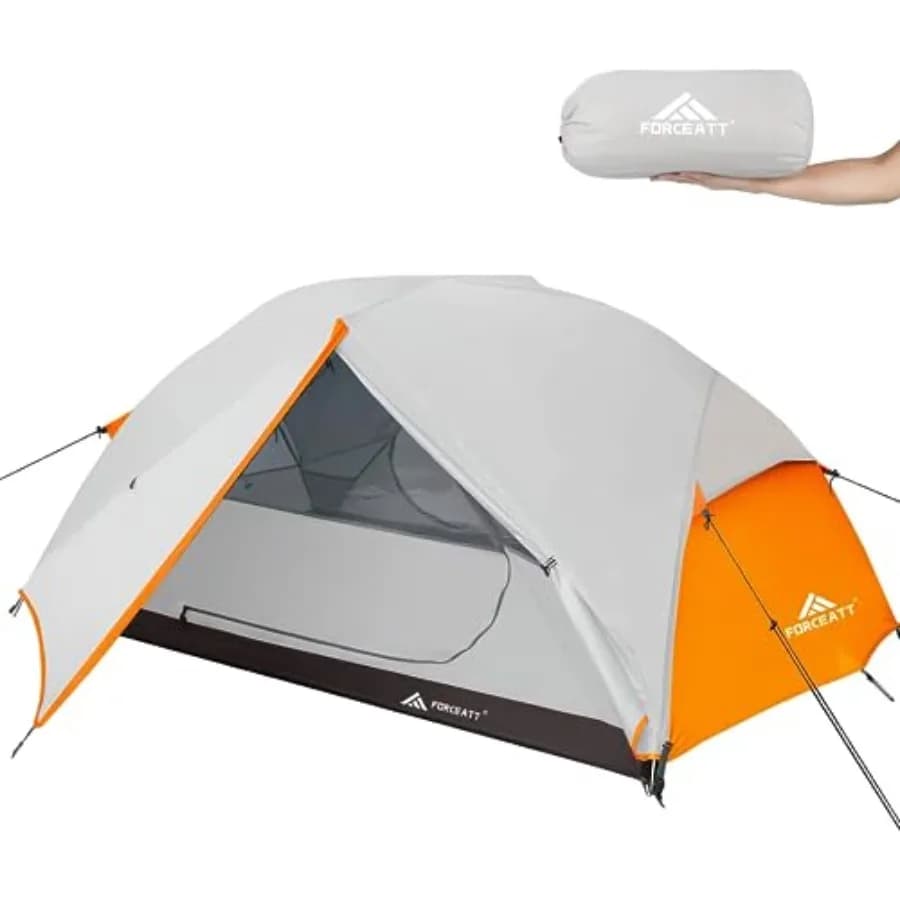 Camping tent for 3-4 seasons, waterproof and windproof, lightweight aluminum pole backpacking tent in gray, quick-setup design
