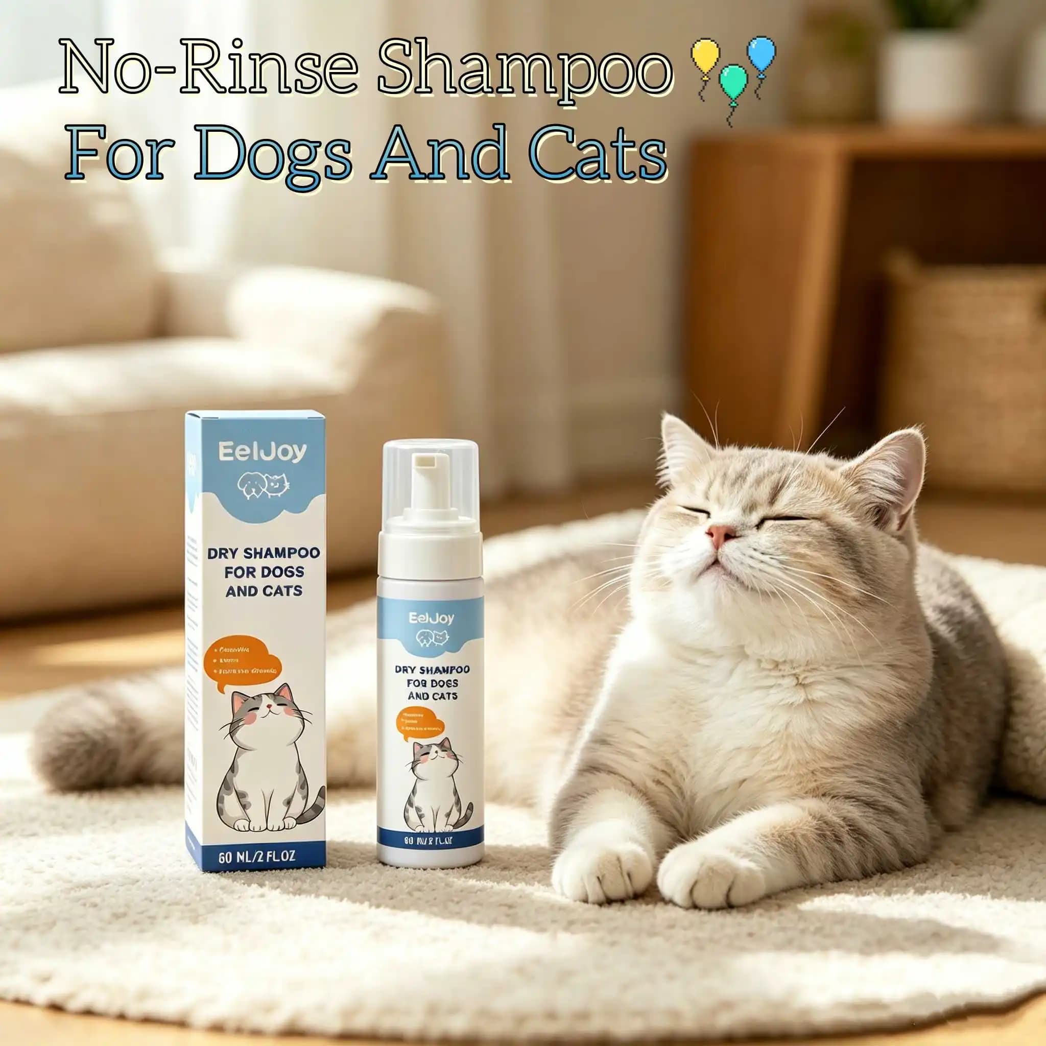 Pet No Rinse Shampoo For Sensitive Skin Dog Cat Pet Grooming Supplies For Safe Bathless Odor Eliminator Deodorizing Pets Shampoo