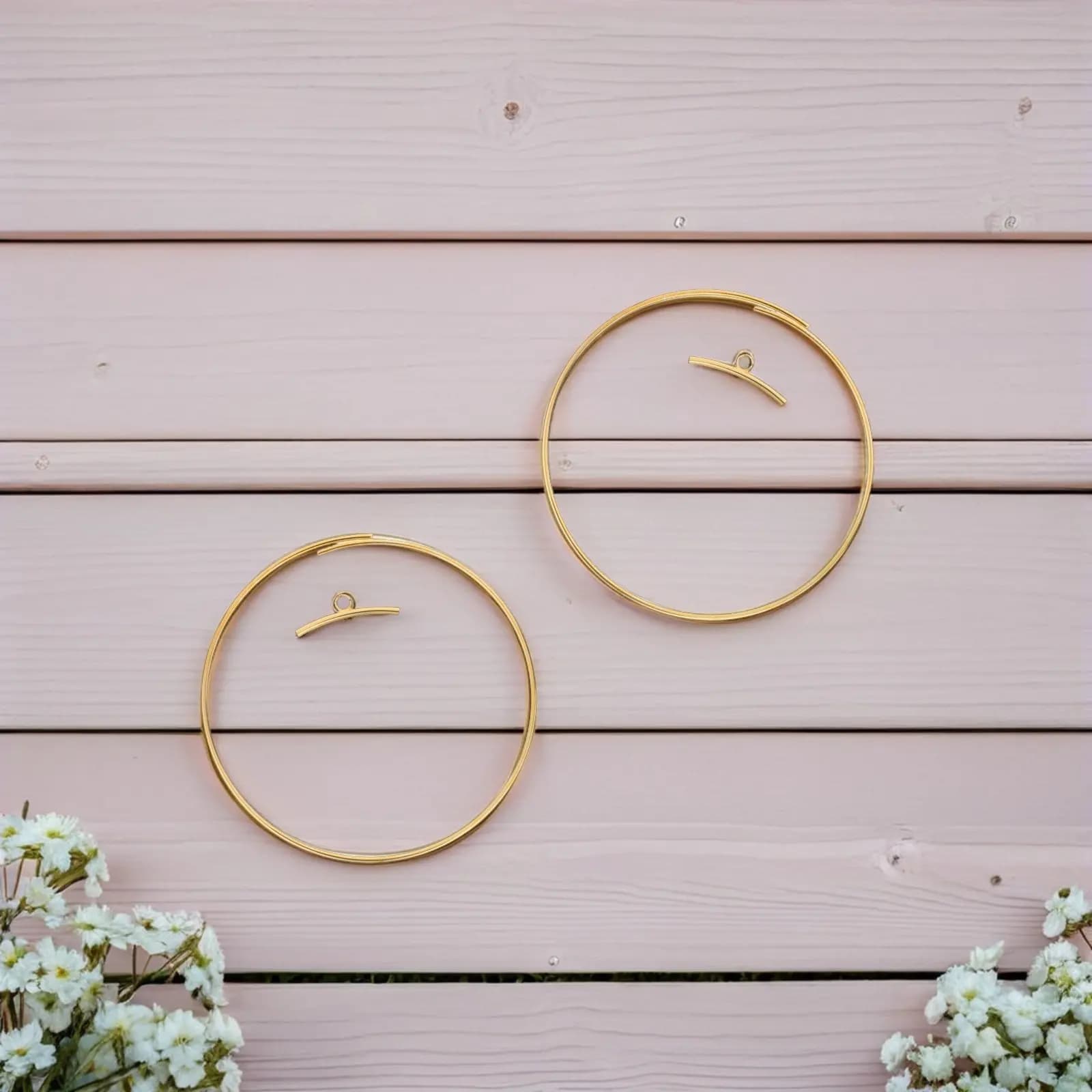 12Pcs Dream Catcher Rings Gold Metal Craft Hoops 80Mm DIY Wreath Frames for Wedding Decor Floral Arrangement Boho Wall Hanging