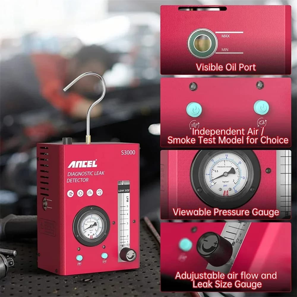 ANCEL Automotive EVAP Smoke Machine Vacuum Leak Detector Fog Machine Fuel Pipe Vacuum Gas Leak Smoke Tester UK