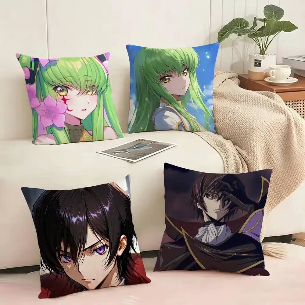 Cartoon L-Lelouch Lamperouge Square Double-Sided printed Pillow Case Bedroom Bedside Pillow Sofa Cushion Cover Gift