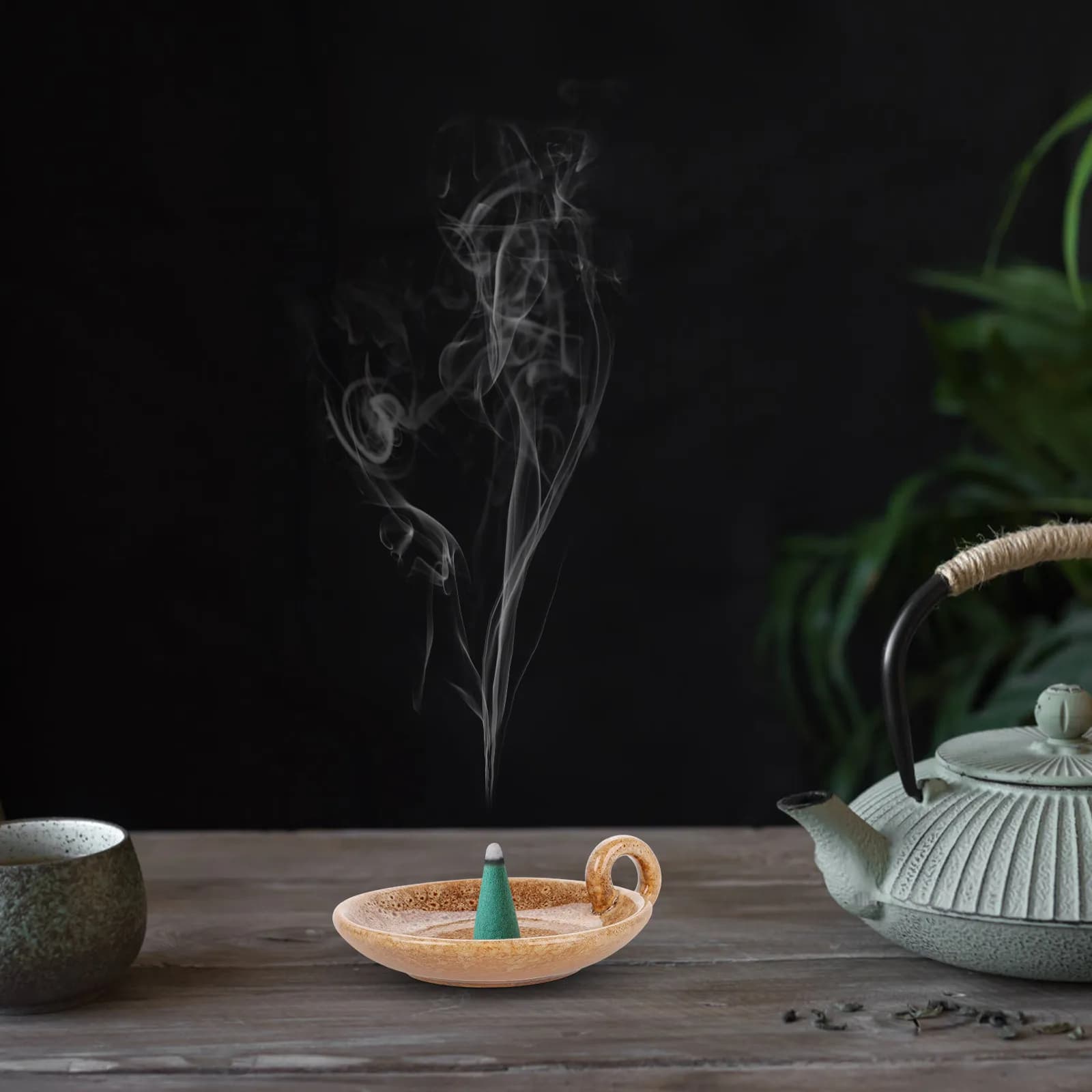 Portaincenso in Ceramica per Palo Santo, Bastoncini di Salvia Bianca, Aromaterapia, Meditazione, Yoga, Rilassamento, Decorativo