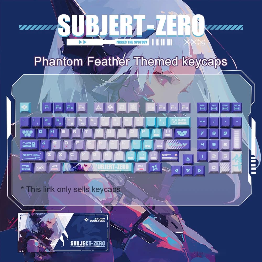 Set di copritasti personalizzati Anime Cherry Profile PBT 5 lati Dye-Sub Keycap Shine-Through Stampa laterale per interruttori MX Tastiera meccanica