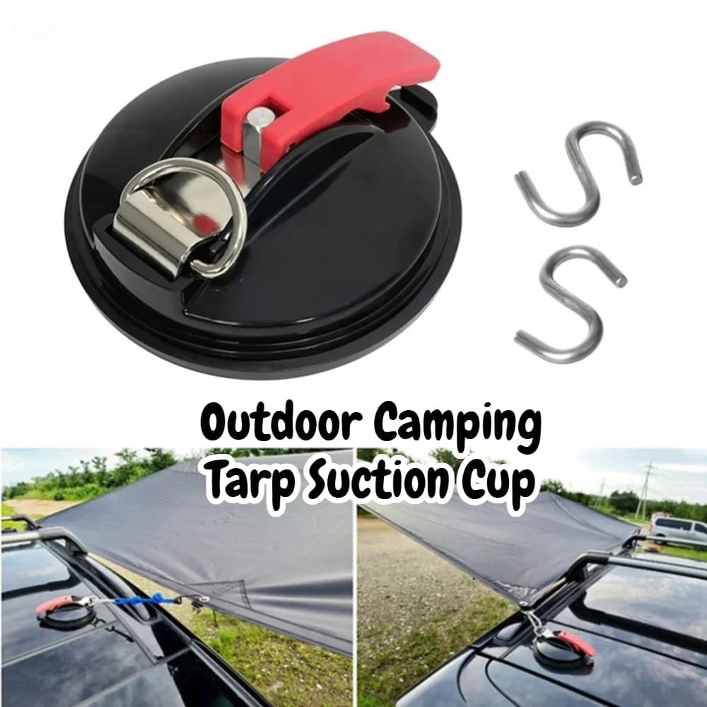 Ventosa Multifunzionale per Telo da Campeggio Esterno, Ventosa Resistente per Auto e Camper, Supporto Parasole con Ganci di Fissaggio
