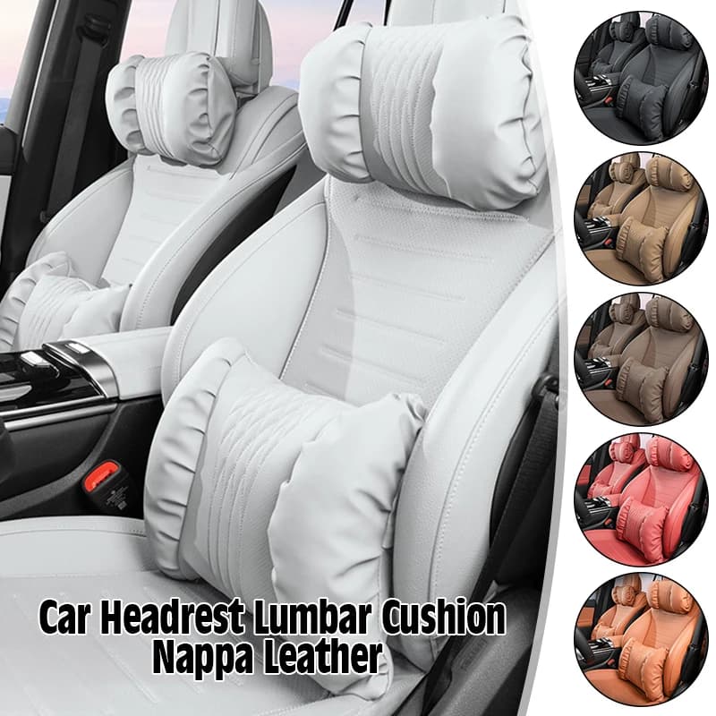 1pc poggiatesta per auto in pelle nappa cuscino di supporto lombare confortevole morbido cuscino per il collo dell'auto cuscino per la vita accessori interni per auto
