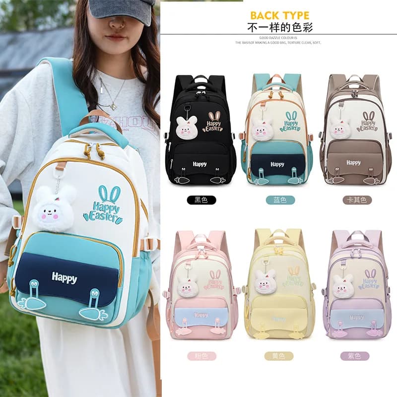 Zaino Semplice Stile Dolce per Ragazze, Borsa Scuola per Studenti delle Elementari, Zainetto Leggero per Bambini per il Ritorno a Scuola