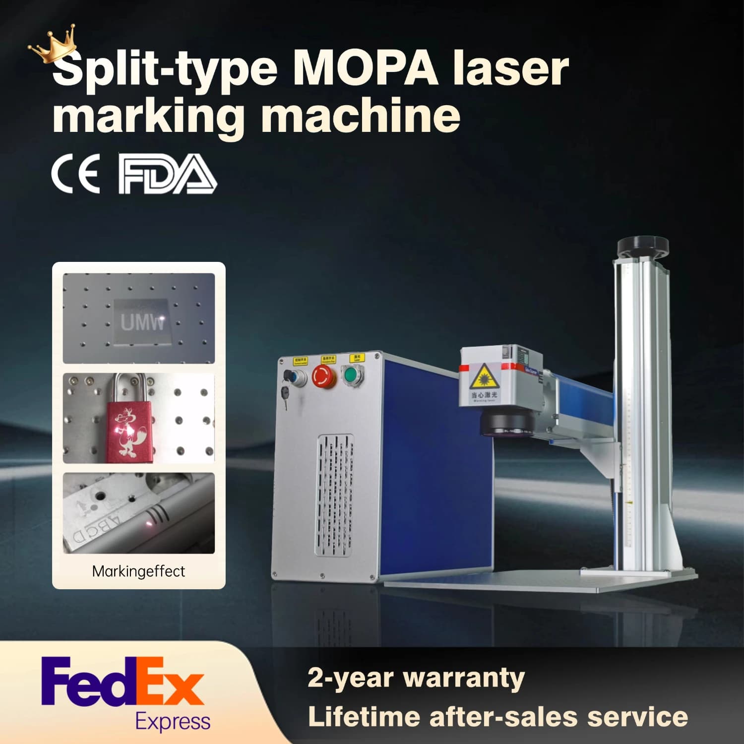 Macchina per Marcatura Laser a Fibra MOPA UMW 60W, Incisore Laser ad Alta Precisione per Incisione e Marcatura su Metallo