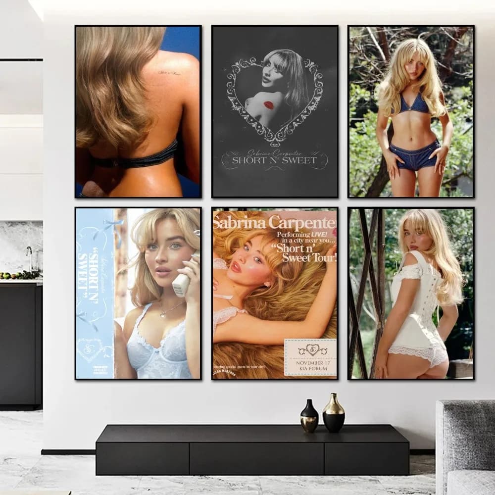 Singer S-Sabrina C-Carpenter Short Sweet Poster Paper Print Home Bedroom Entrance Bar Cafe Art Painting Decoration