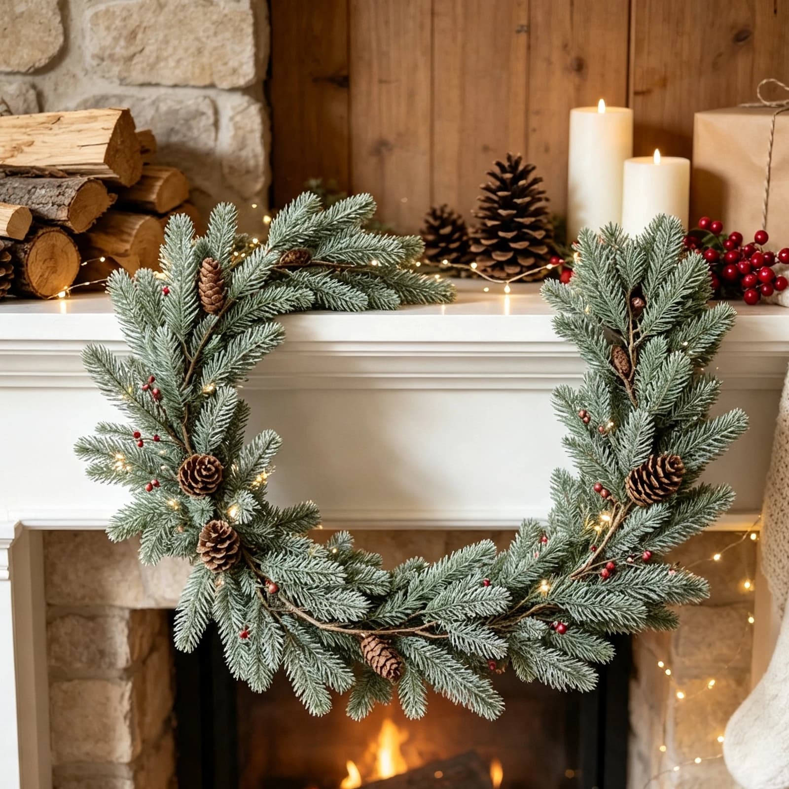 Artificial Plant Rattan Long Vines Christmas Tree Wreath Home Festival Outdoor Garden Courtyard Party Decor Pine Tree DIY Gifts