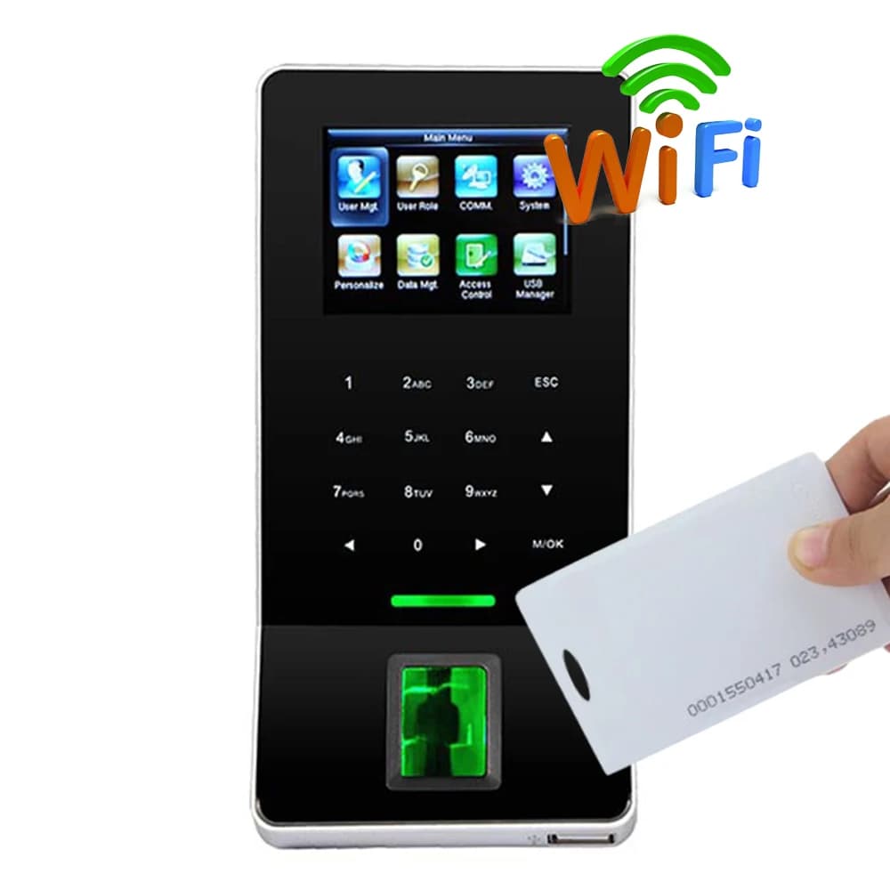 WIFI USB F22 Riconoscimento biometrico delle impronte digitali Macchina per il controllo degli accessi Sistema elettrico digitale per interruttore di uscita serratura