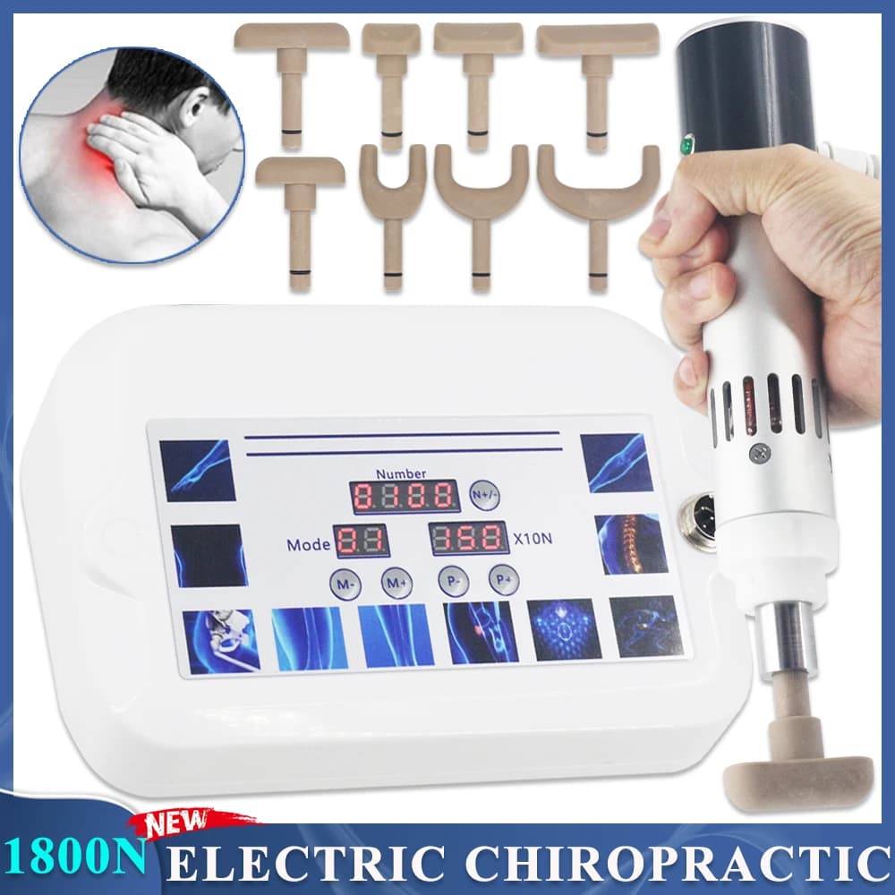 1800N Electric Corrective Gun Massage Tool 10Heads Spine Adjustable Relieve Back And Neck Pain Full Body Relaxation Massager