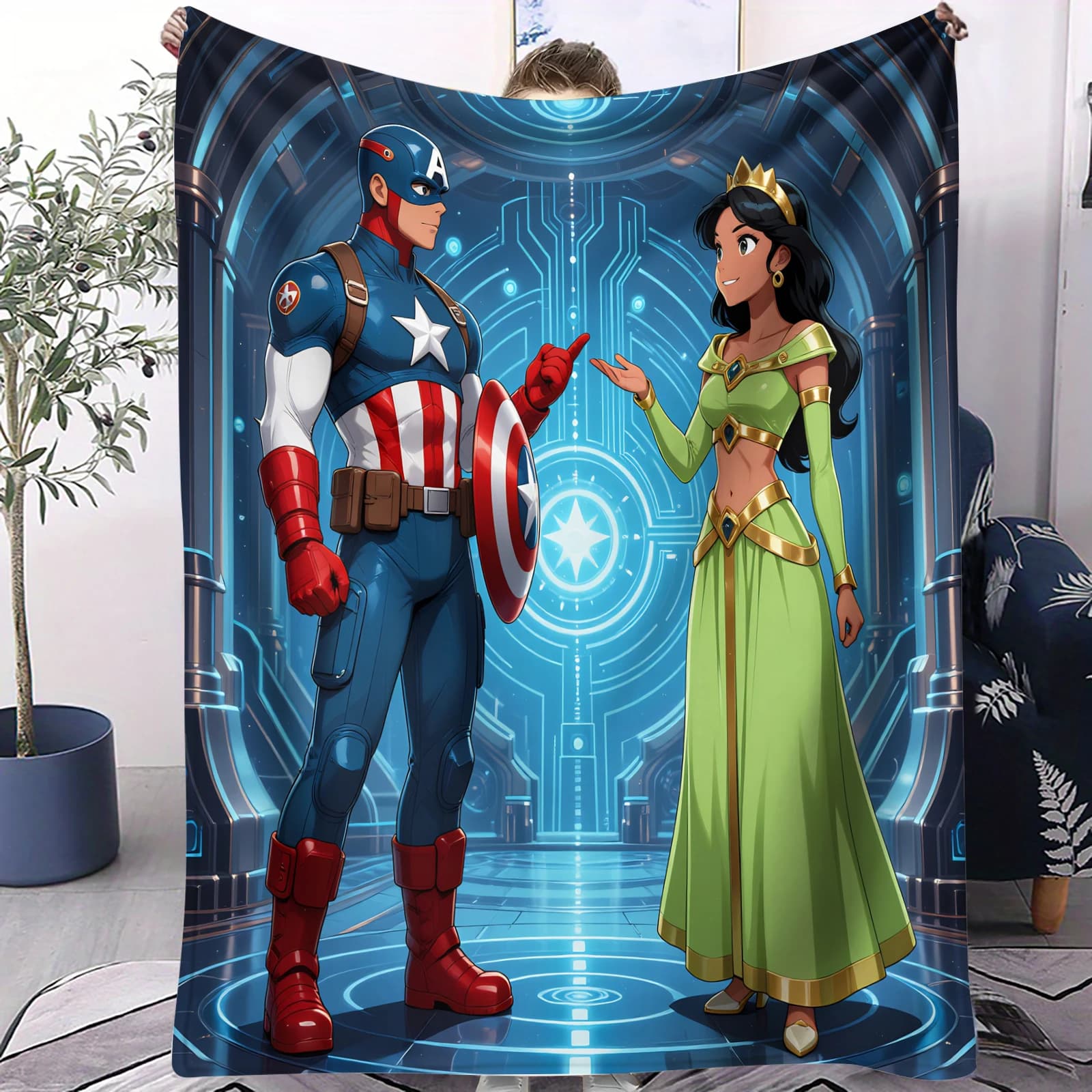 Marvel Guardians & Avengers Art fleece blanket, small soft fleece blanket for bed, sofa, living room, gift for children