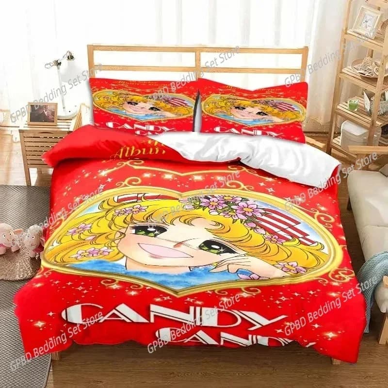Luxury New 3D Print Manga Candy Cute Bedding Set,Duvet Cover Comforter Bed Set Quilt Cover Pillowcase,King Queen Twin Size