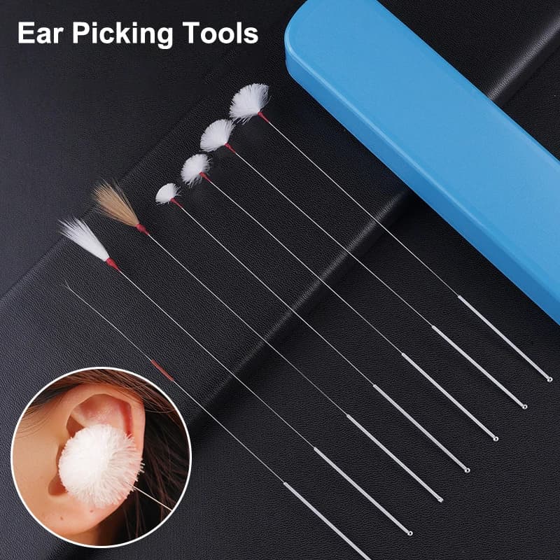 「Ear Picking Tool Set Professional Ultra Fine Goose Stick Ear Wax Earpicking Massage Ear Canal Cleaning Ear Health Care」